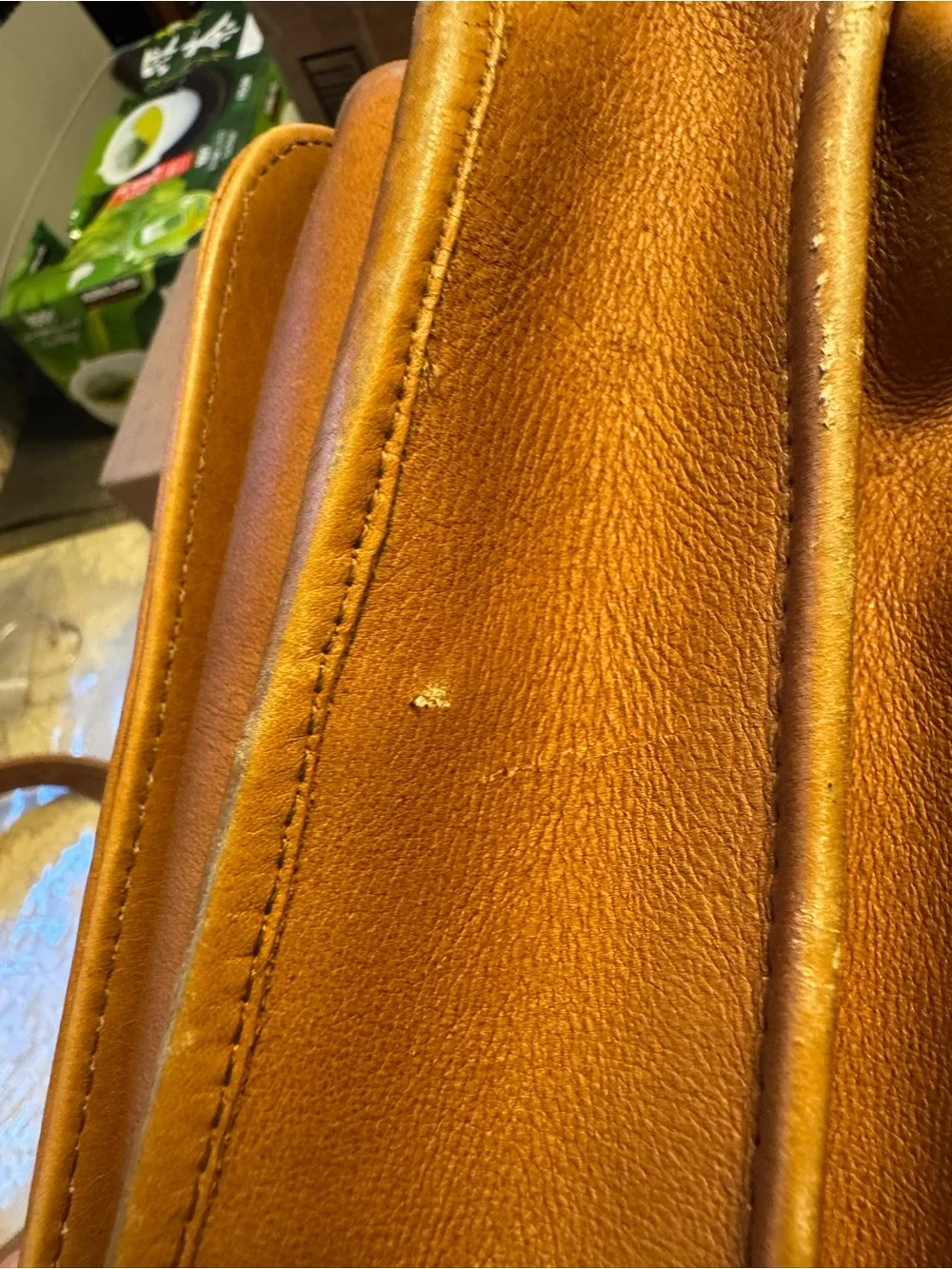 Le Donne Tan Genuine Leather Messenger Briefcase Laptop Bag